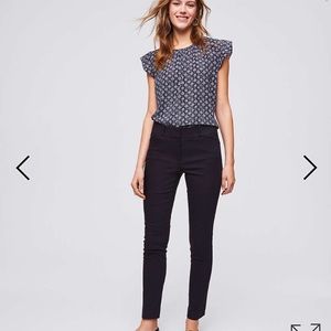 LOFT Marissa Skinny Black Pants, Size 2